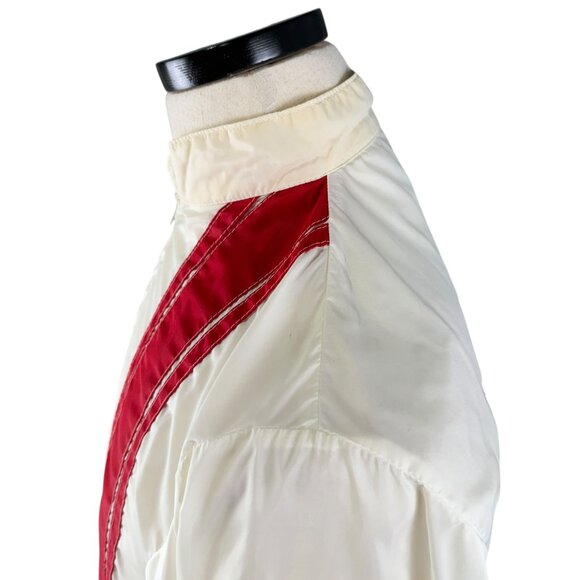 Vintage 60s Firestone White Racing Jacket With Red Stripe & Embroidered Logo M - Picture 10 of 13
